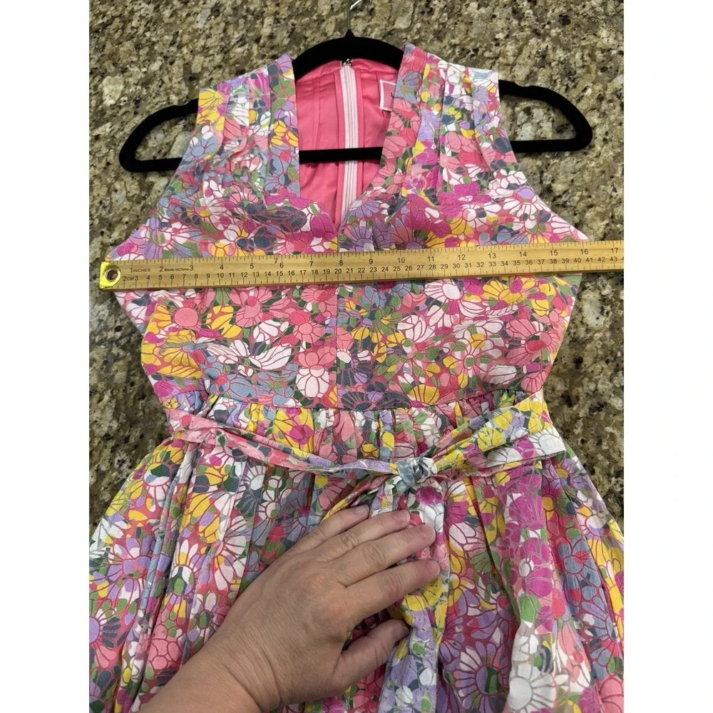 Kate Spade Pink Floral Sleeveless Burnout Dress Size O